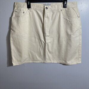Vintage Que Pasa Women's Beige Hight Rise Twill Cotton Skirt SZ 18W‎